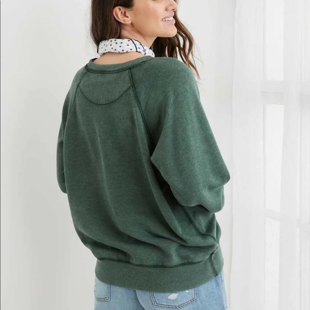 Aerie Green oversized crew neck sweatshirt - Picture 2 of 8